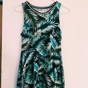 vs pink palm print skater dress